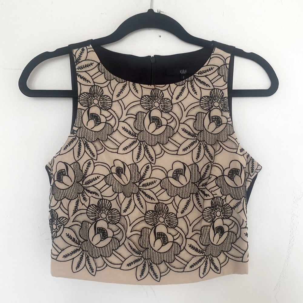Tibi Floral Crop Top Size 2